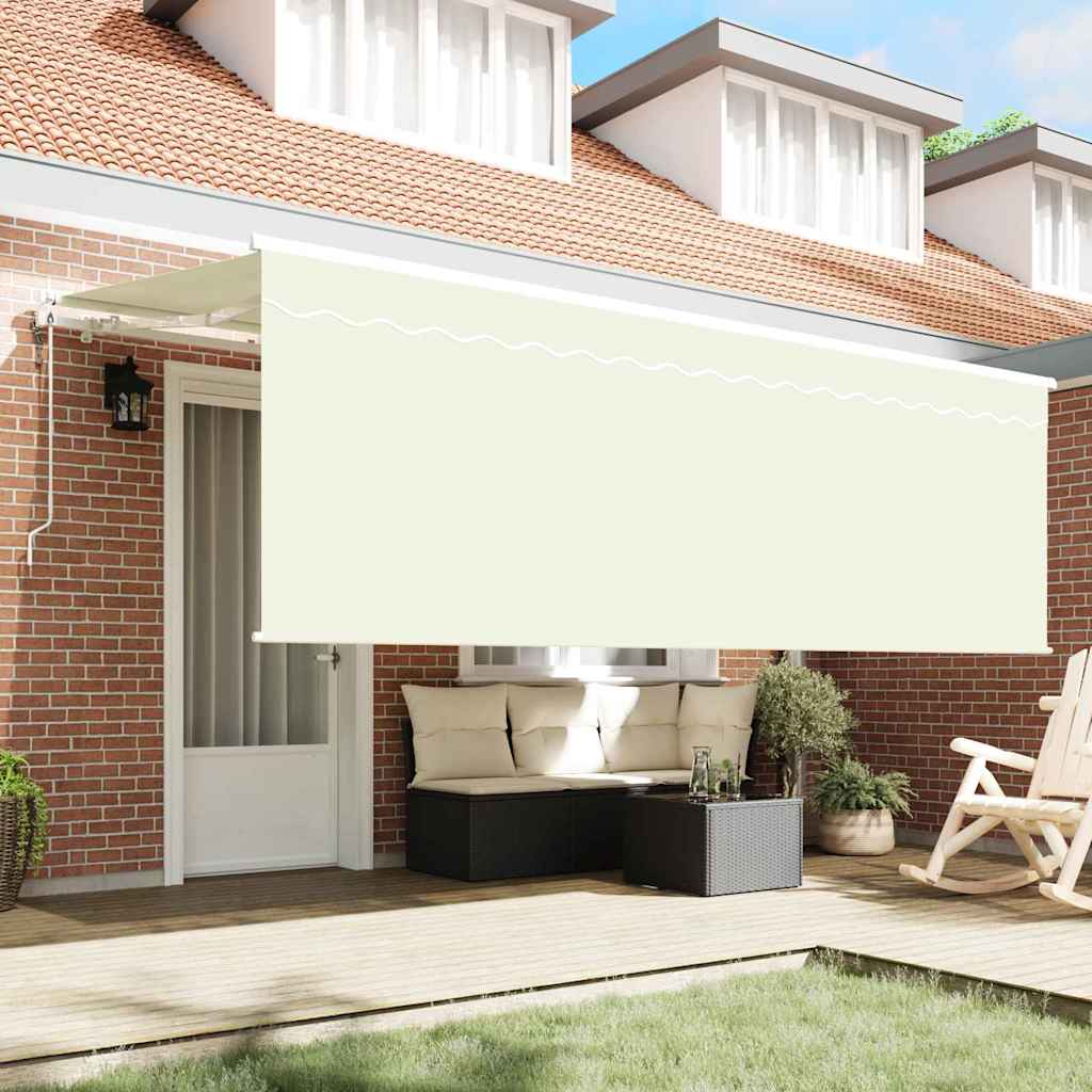 vidaXL Tenda Retrattile Crema e bianco 400 x 200 cm