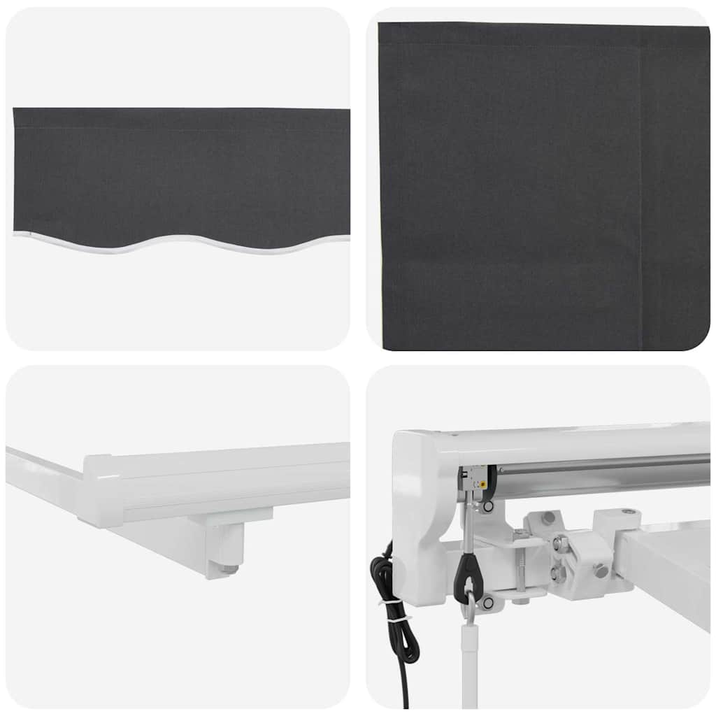 vidaXL Tenda Retrattile Antracite 400 x 200 cm Tessuto