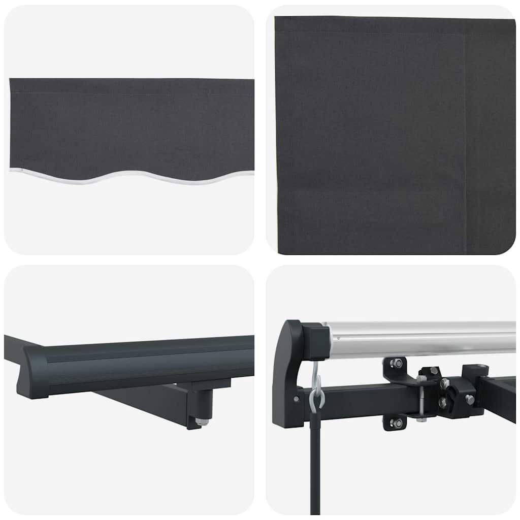 vidaXL Tenda Retrattile Antracite 400 x 200 cm Tessuto