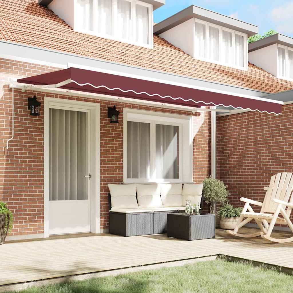 vidaXL Tenda Retrattile Borgogna 400 x 200 cm Poliestere e Alluminio