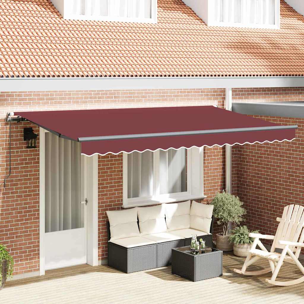 vidaXL Tenda Retrattile Borgogna 400 x 200 cm Poliestere e Alluminio
