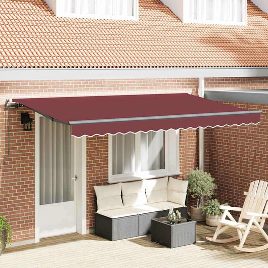 vidaXL Tenda Retrattile Borgogna 400 x 200 cm Poliestere e Alluminio