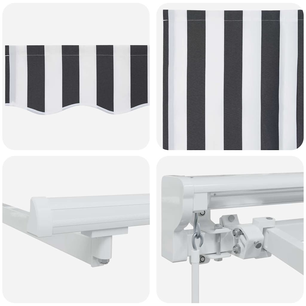 vidaXL Tenda Retrattile Antracite e Bianco 400x200 cm Tessuto