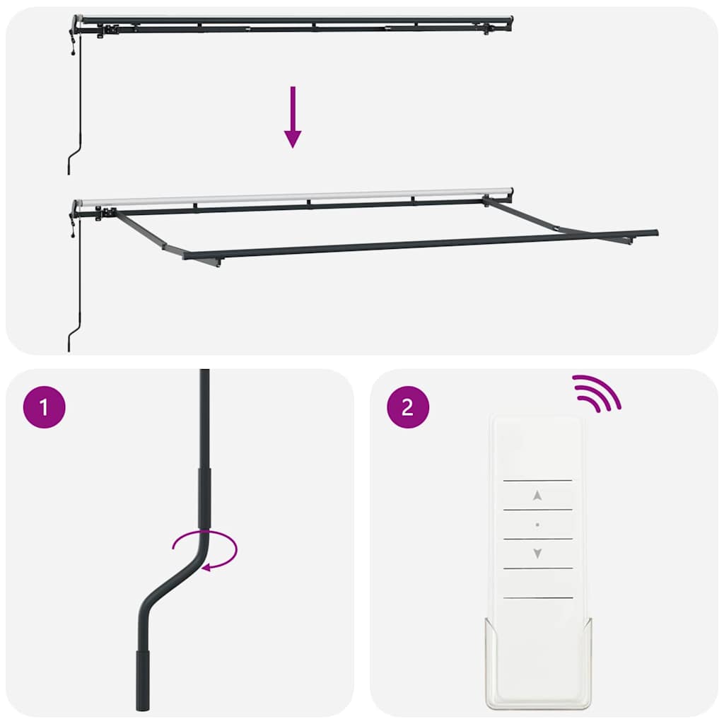 vidaXL Tenda Retrattile Antracite e Bianco 400 x 200 cm