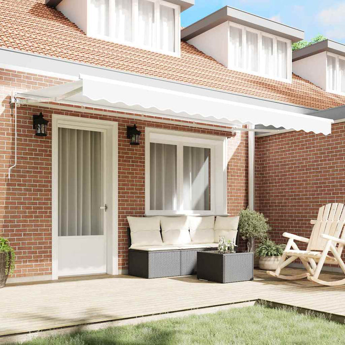 Tenda Retrattile Bianco 400x200 cm Tessuto 3329866