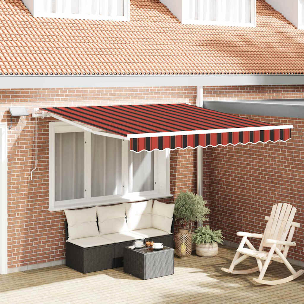 Tenda Retrattile con arancione e marrone 300 x 250 cm Tessuto 3329938