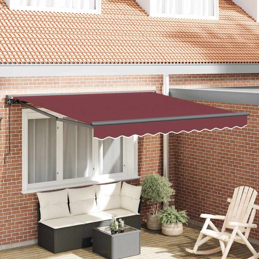 Tenda Retrattile Rosso Borgogna 300x250 cm Tessuto 3329955