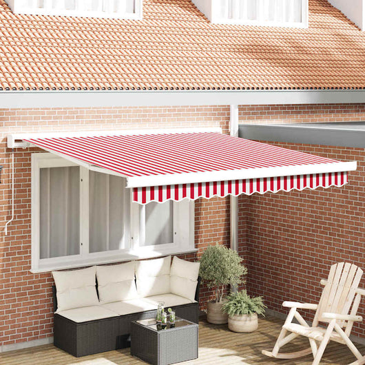 Tenda Retrattile Rosso e Bianco 300 x 250 cm Tessuto e Metallo 3329991