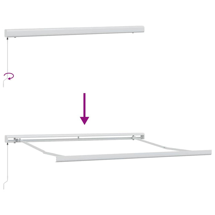 Tenda Retrattile Rosso e Bianco 300 x 250 cm Tessuto e Metallo 3329991