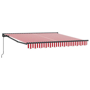 Tenda Retrattile Striscia Rossa e Bianca 300x250 cm Tessuto 3329995