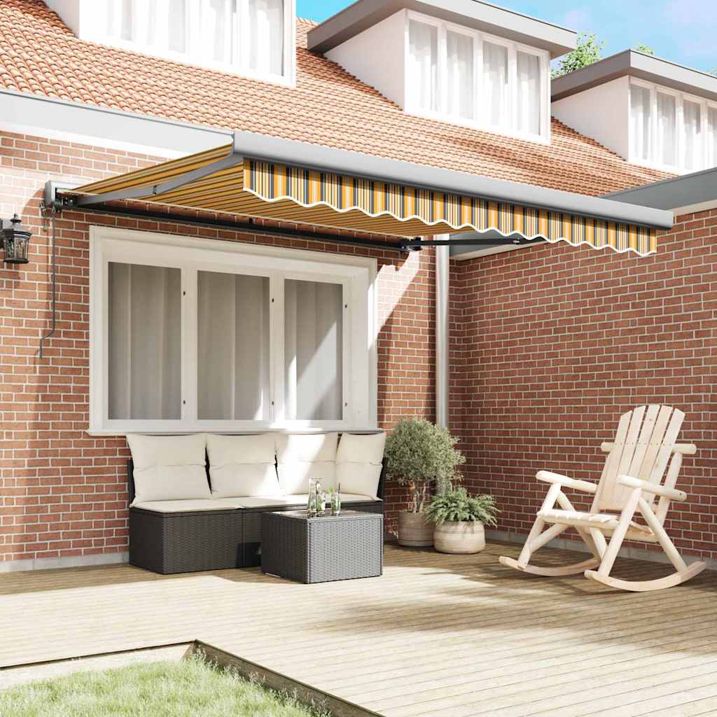 vidaXL Tenda Retrattile Multicolore 300 x 250 cm Tessuto, Metallo