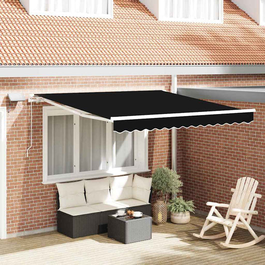 Tenda Retrattile con Nero 300 x 250 cm Tessuto 3330034