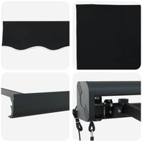 Tenda Retrattile Nero 300 x 250 cm Tessuto e Metallo 3330048