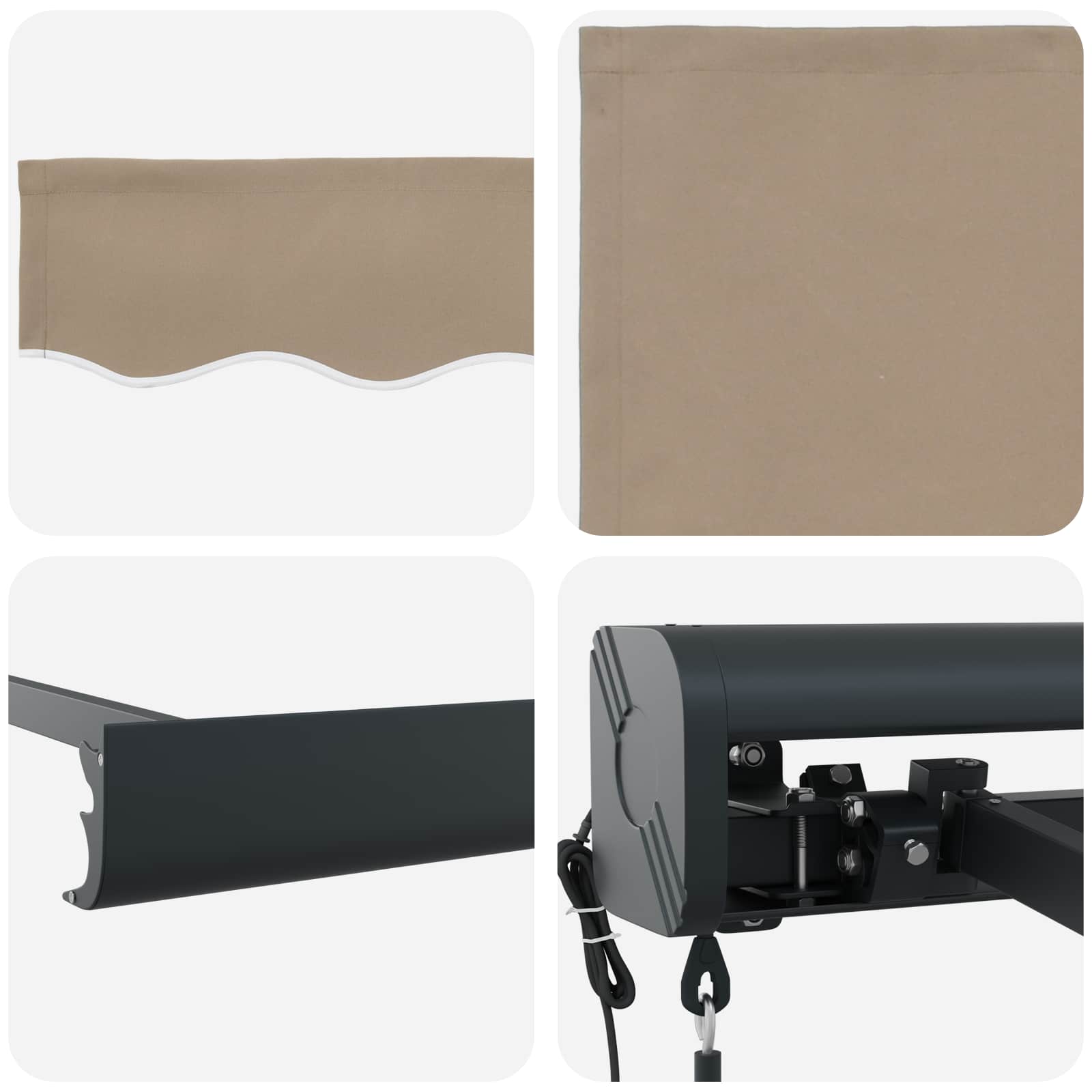 Tenda Retrattile Beige 300 x 250 cm Tessuto e Metallo 3330066