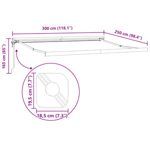 Tenda Retrattile Beige 300 x 250 cm Tessuto e Metallo 3330066