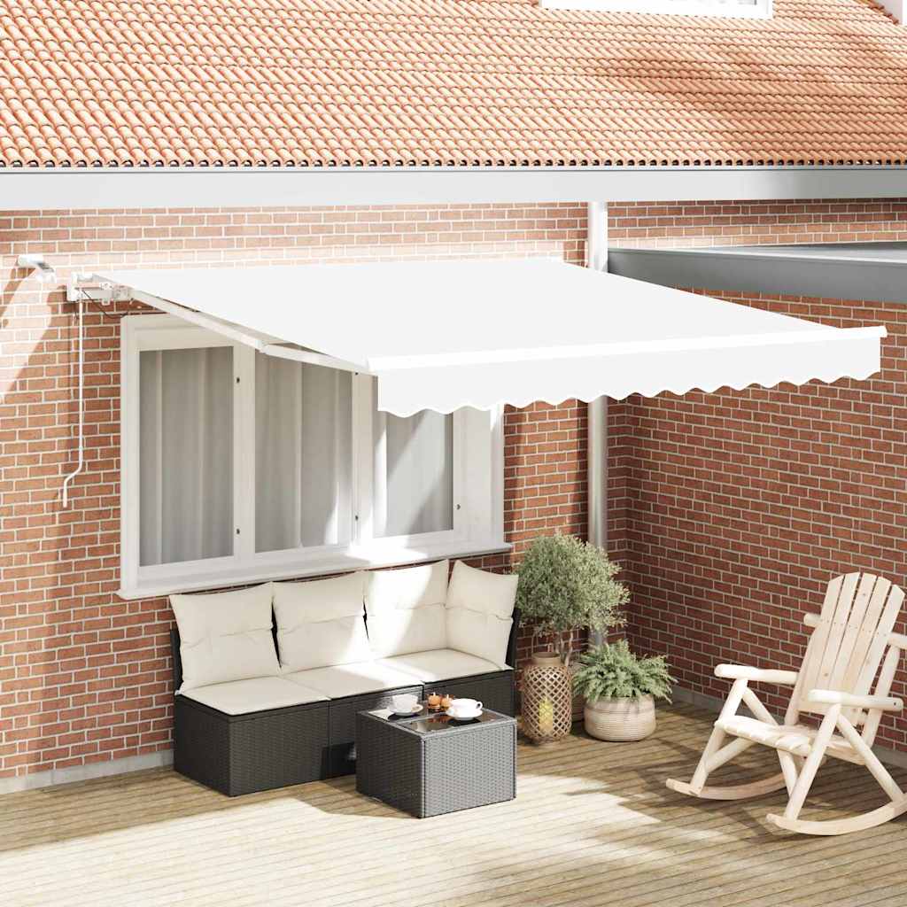 Tenda Retrattile Bianco 300 x 250 cm Tessuto e Metallo 3330072