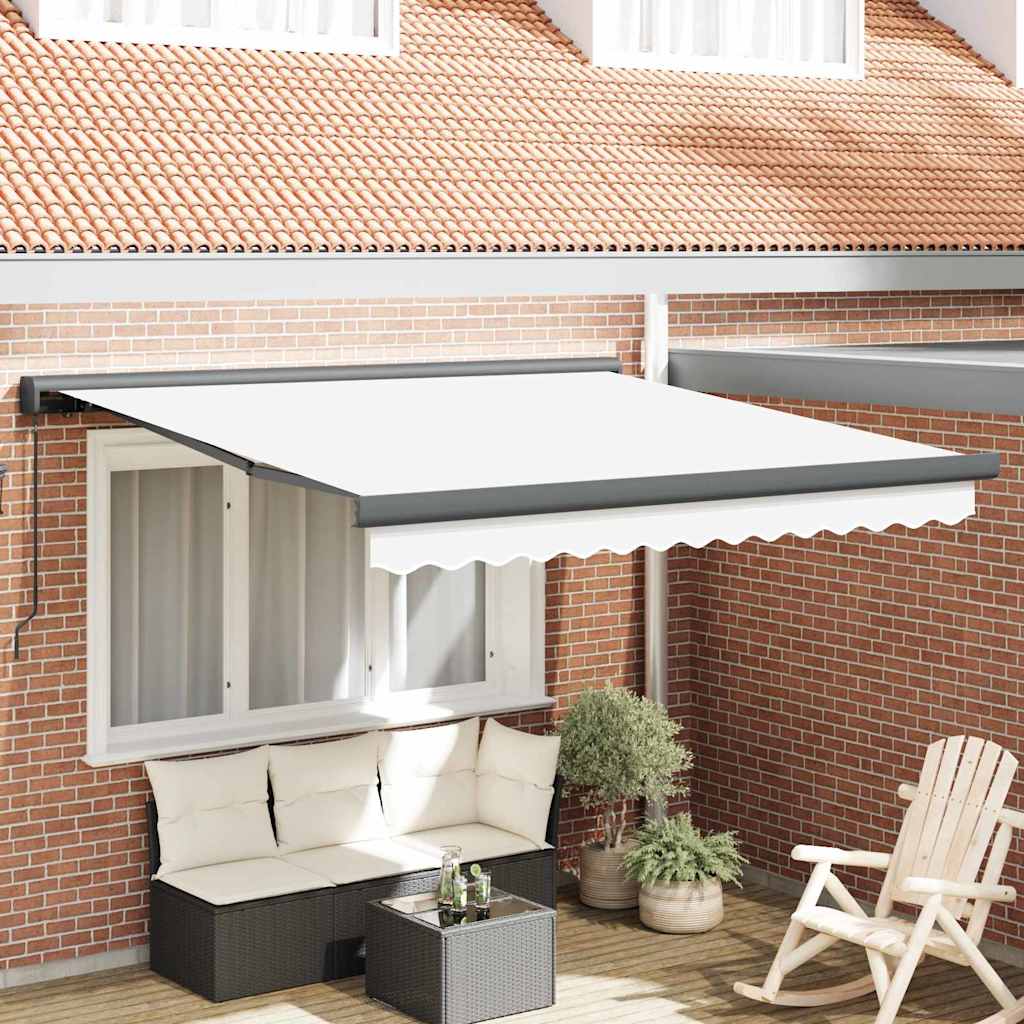 vidaXL Tenda Retrattile Bianco 300 x 250 cm Tessuto, Metallo