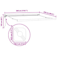Tenda Retrattile Bianco 300 x 250 cm Tessuto e Metallo 3330084