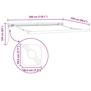 Tenda Retrattile Verde e Giallo 300 x 250 cm Tessuto e Metallo 3330173