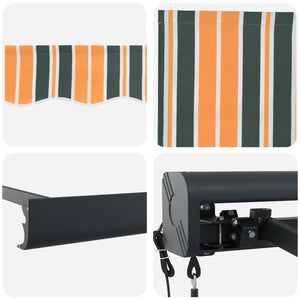 Tenda Retrattile Verde e giallo 300 x 250 cm Tessuto e Metallo 3330174