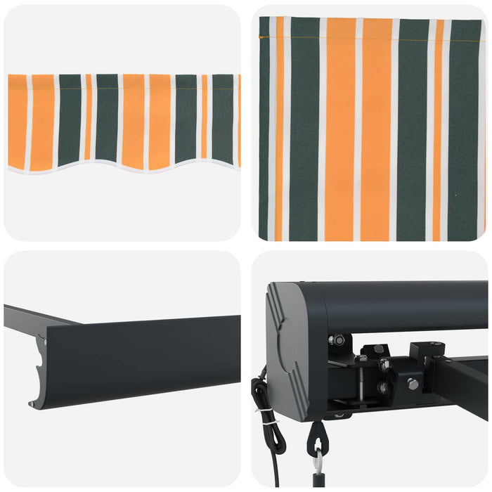 Tenda Retrattile Verde e giallo 300 x 250 cm Tessuto e Metallo 3330174