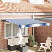 vidaXL Tenda Retrattile Blu e Bianco 350x250 cm Tessuto