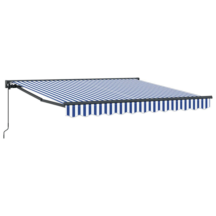 Tenda Retrattile Blu e Bianco 350x250 cm Tessuto 3330199