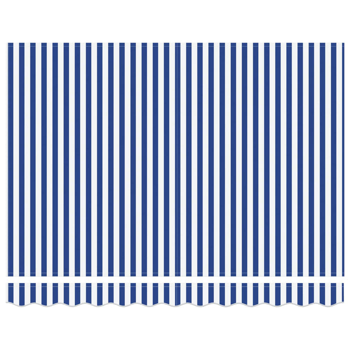 Tenda Retrattile Blu e Bianco 350x250 cm Tessuto 3330199