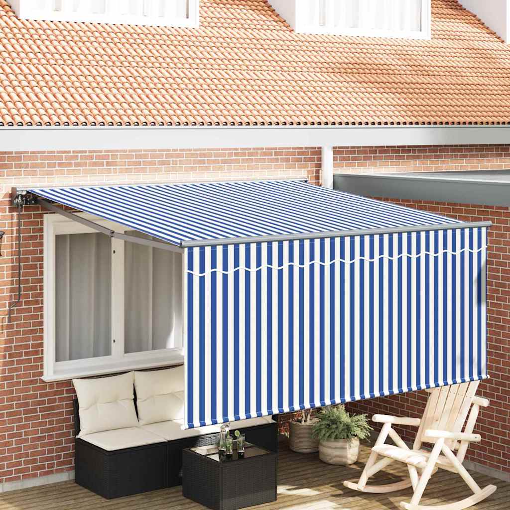 vidaXL Tenda Retrattile Blu e antracite 350 x 250 cm