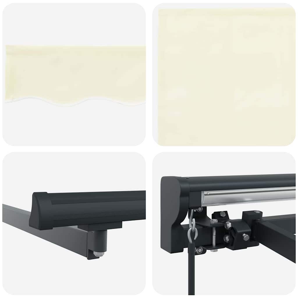 vidaXL Tenda Retrattile Crema 350x250 cm Tessuto