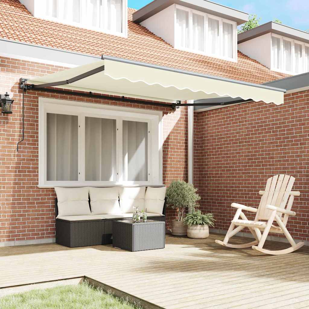 vidaXL Tenda Retrattile Crema 350x250 cm Tessuto
