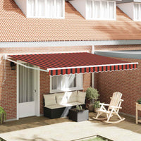 Tenda Retrattile Manuale Arancione e Rossa 350x250 cm 3330225