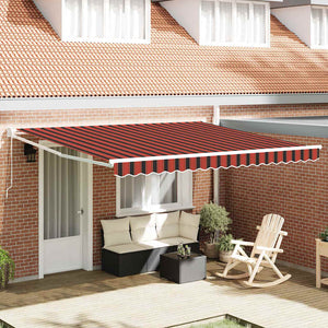 Tenda Retrattile Manuale Arancione e Rossa 350x250 cm 3330225