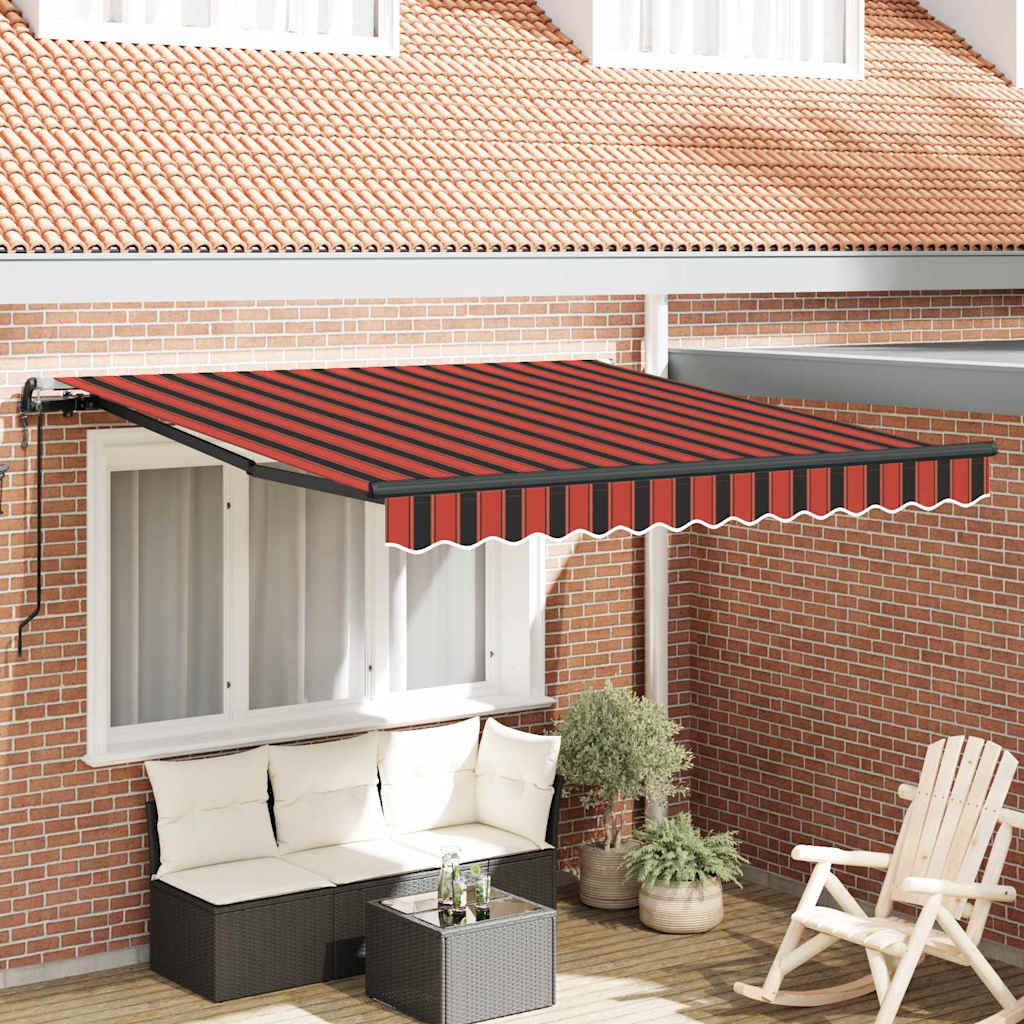 Tenda Retrattile Rosso e nero 350 x 250 cm Tessuto 3330231