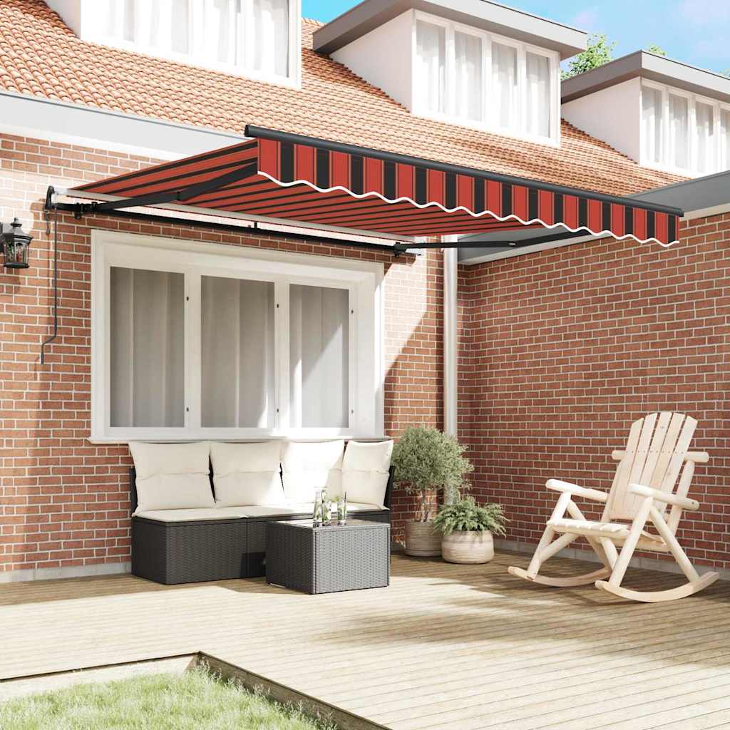 Tenda Retrattile Rosso e nero 350 x 250 cm Tessuto 3330231