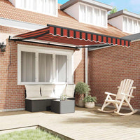 Tenda Retrattile Rosso e nero 350 x 250 cm Tessuto 3330231