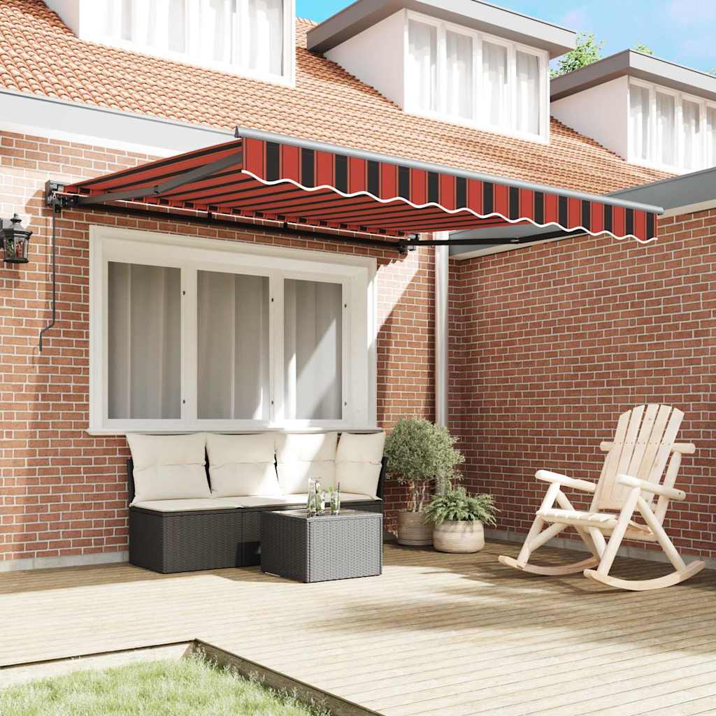 vidaXL Tenda Retrattile Arancione e Marrone 350x250 cm Tessuto