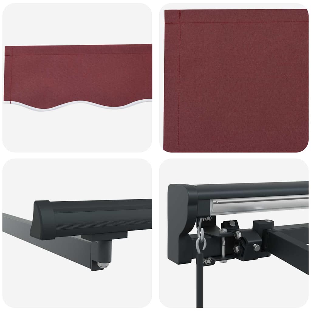 vidaXL Tenda Retrattile Rosso Borgogna 350x250 cm Tessuto