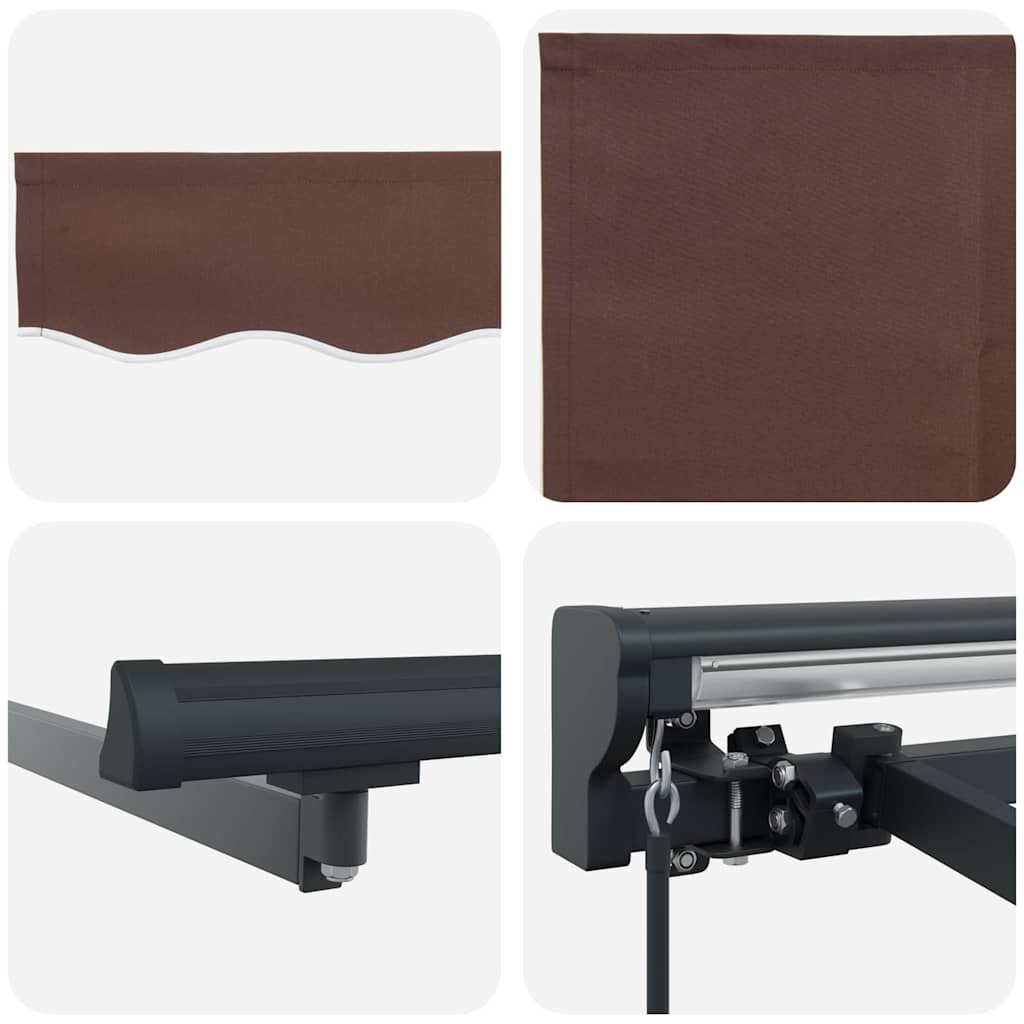 vidaXL Tenda Retrattile Marrone 350x250 cm Tessuto