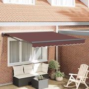vidaXL Tenda Retrattile Marrone 350x250 cm Tessuto