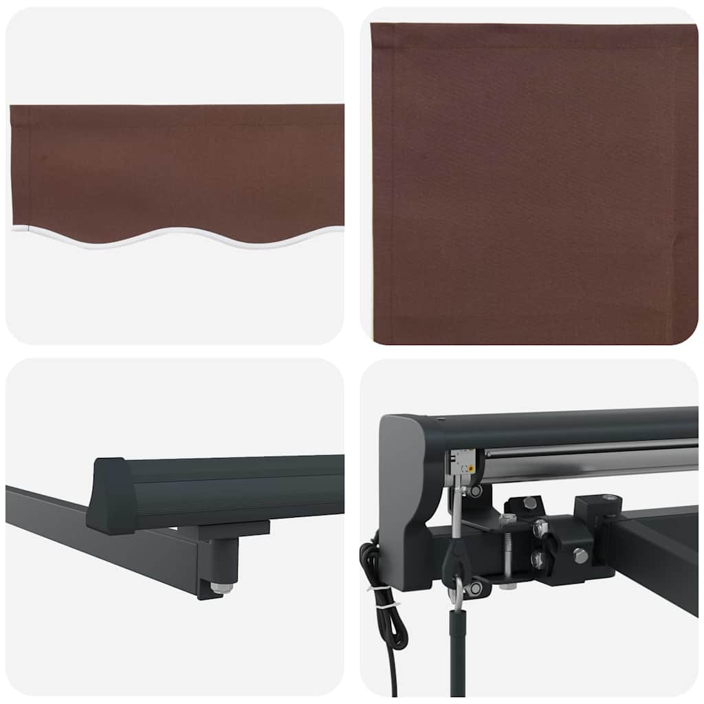 vidaXL Tenda Retrattile Marrone 350x250 cm Tessuto