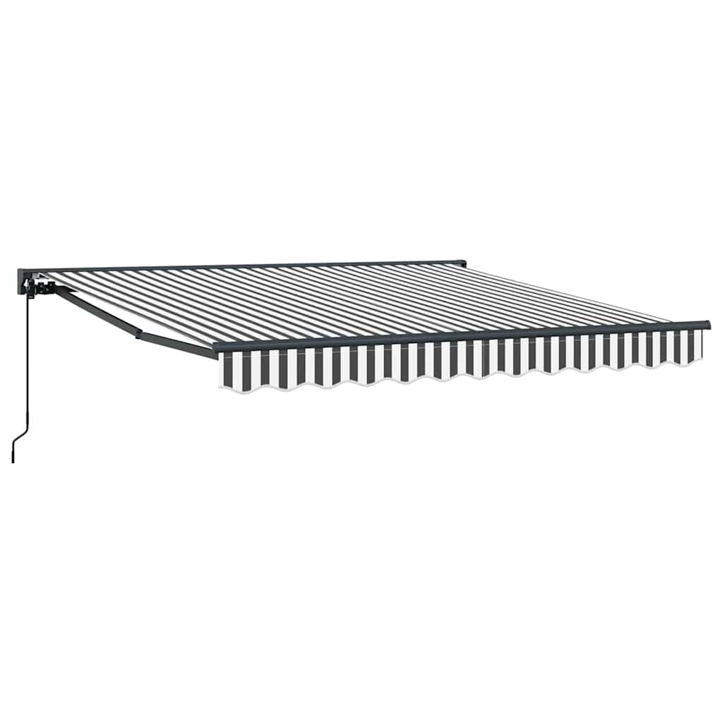 vidaXL Tenda Retrattile Antracite e Bianco 350x250 cm Tessuto