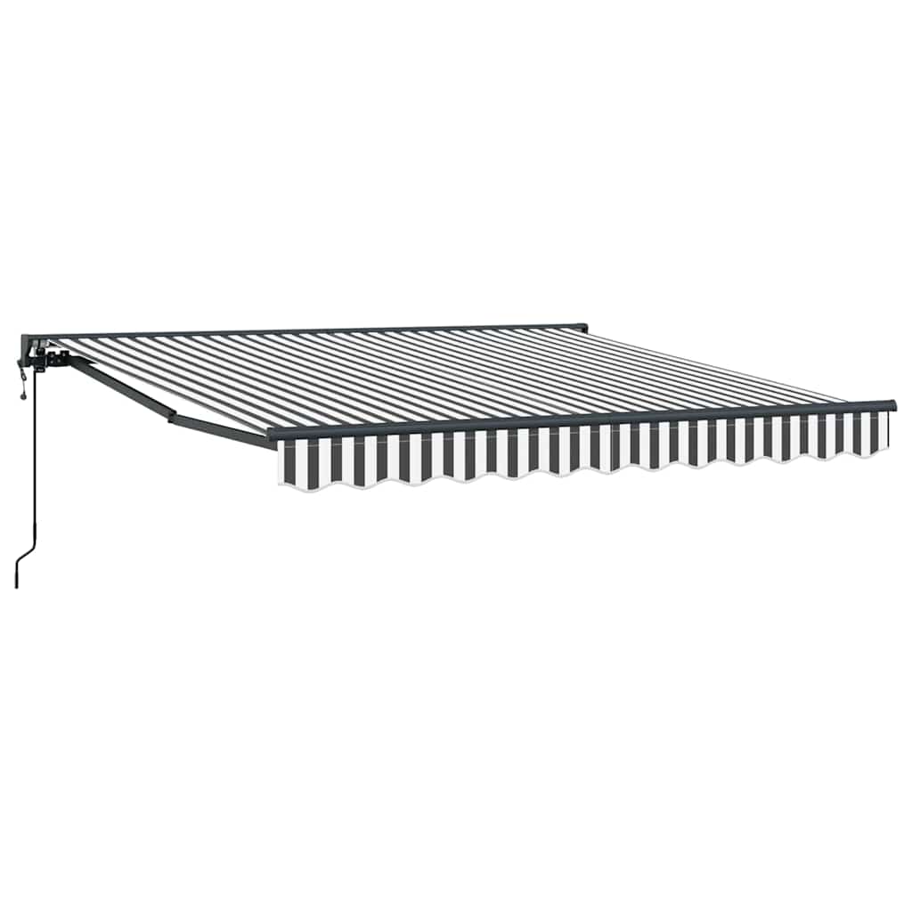 vidaXL Tenda Retrattile Antracite e Bianco 350x250 cm Tessuto
