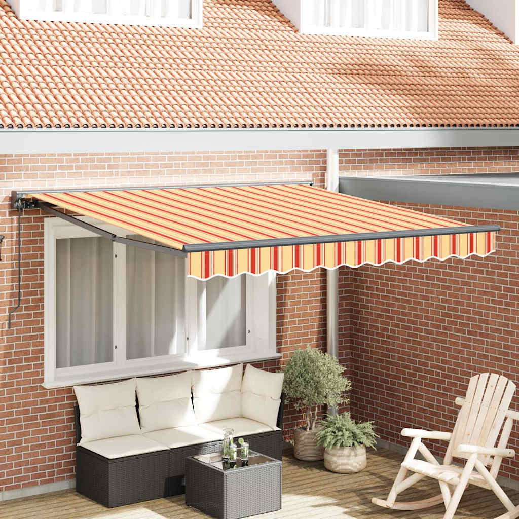vidaXL Tenda Retrattile Giallo e Arancione 350x250 cm Tessuto