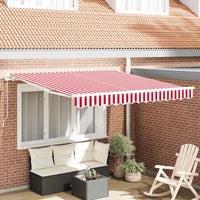Tenda Retrattile Rosso e bianco 350 x 250 cm Tessuto 3330267
