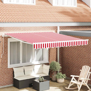 Tenda Retrattile Rosso e bianco 350 x 250 cm Tessuto 3330267