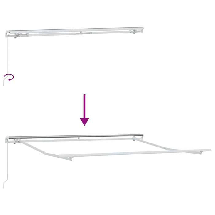 Tenda Retrattile Rosso e bianco 350 x 250 cm Tessuto 3330267