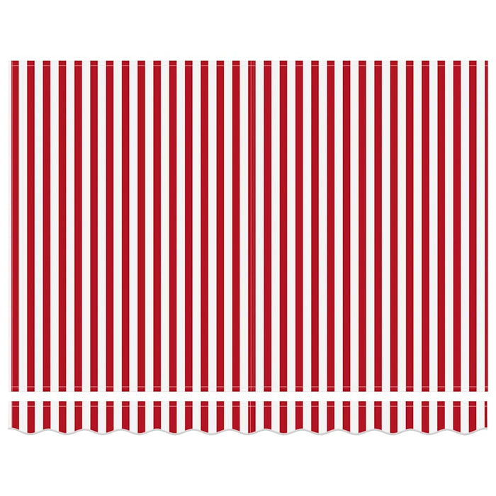 Ombrellone Retrattile Rosso e bianco 350 x 250 cm 3330269