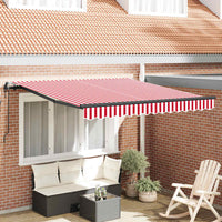 Tenda Retrattile Rosso e bianco 350 x 250 cm Tessuto 3330273