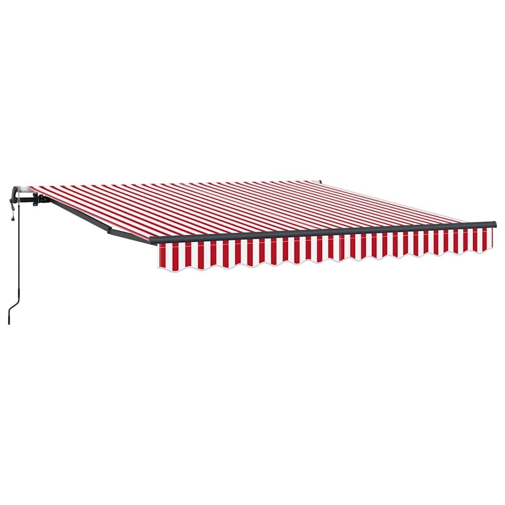 Tenda Retrattile Rosso e bianco 350 x 250 cm Tessuto 3330273